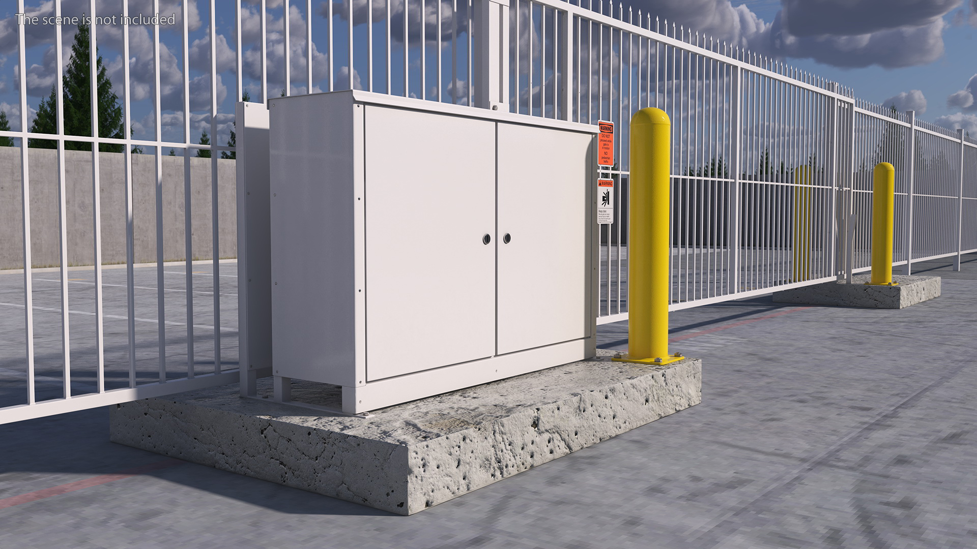 Vertical Lift Gates White Rigged 3D