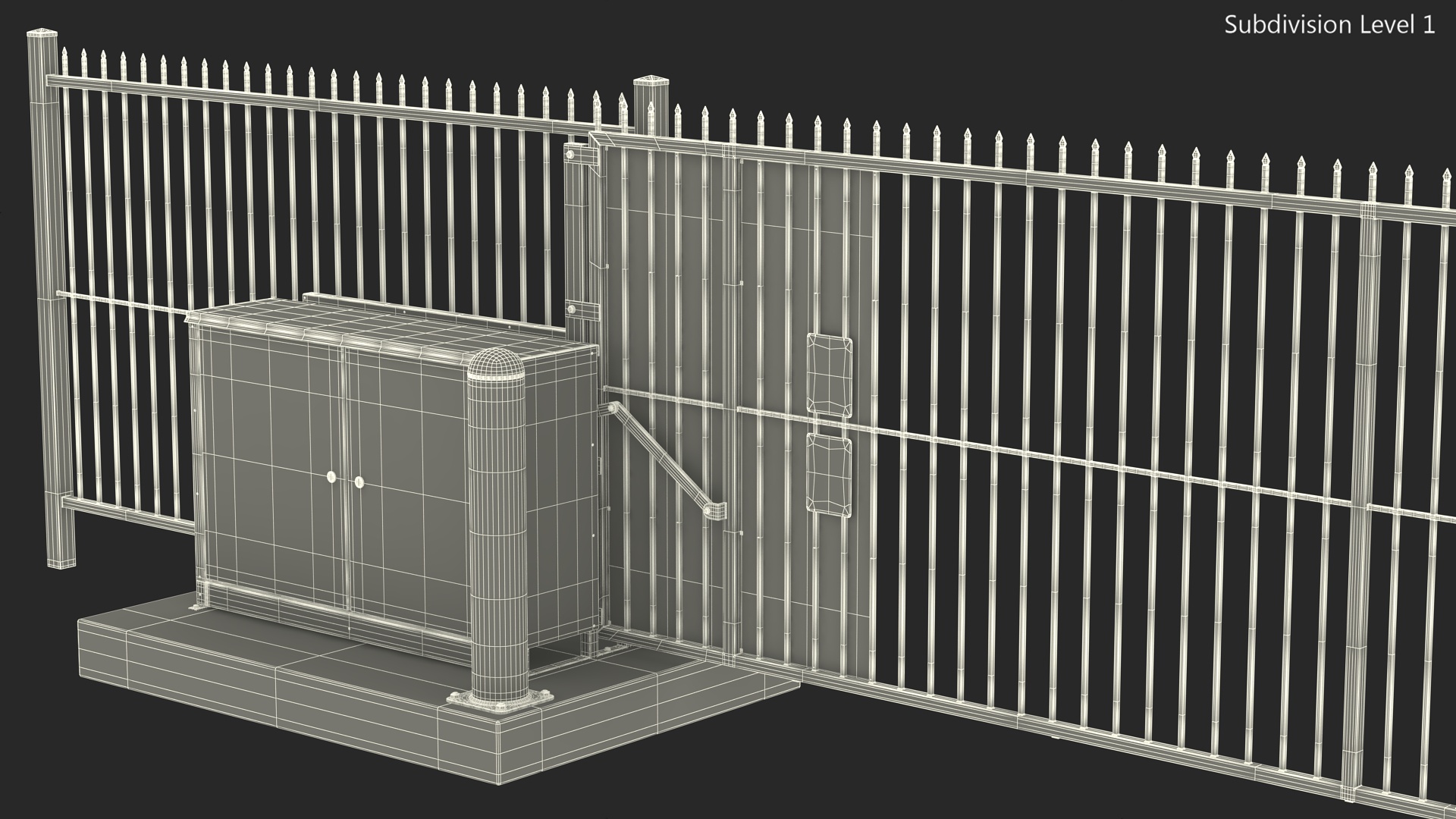 Vertical Lift Gates White Rigged 3D