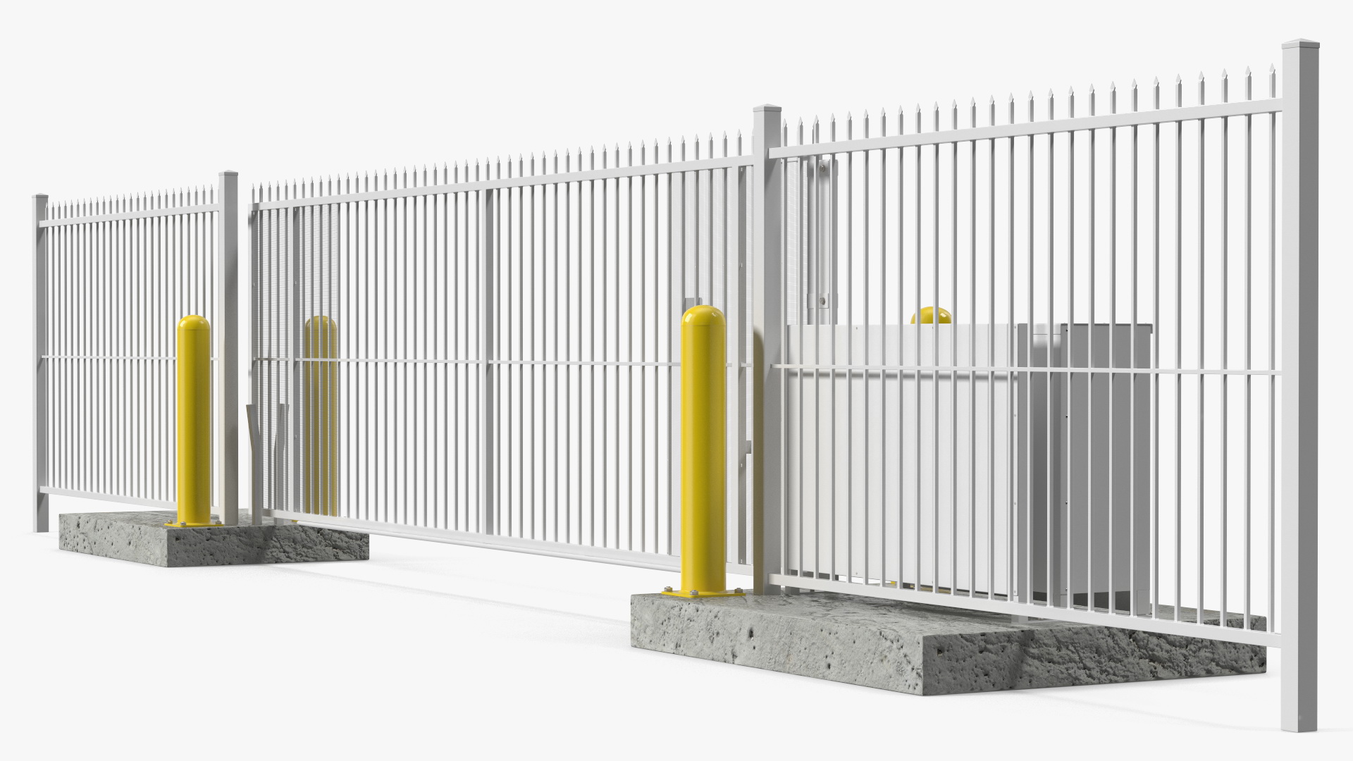 Vertical Lift Gates White Rigged 3D