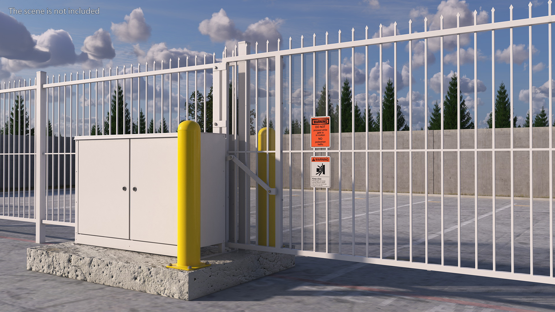 Vertical Lift Gates White Rigged 3D