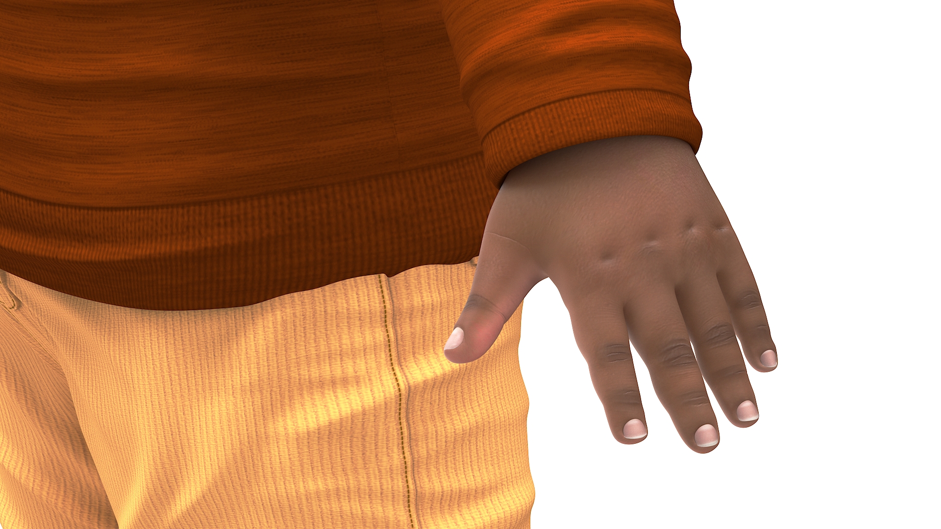 Baby Boy Dark Skinned Outdoor Autumn Style A-Pose 3D model