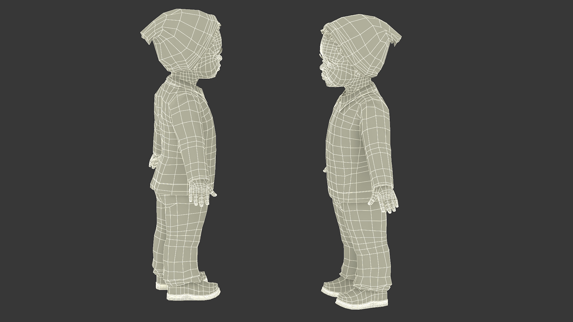 Baby Boy Dark Skinned Outdoor Autumn Style A-Pose 3D model