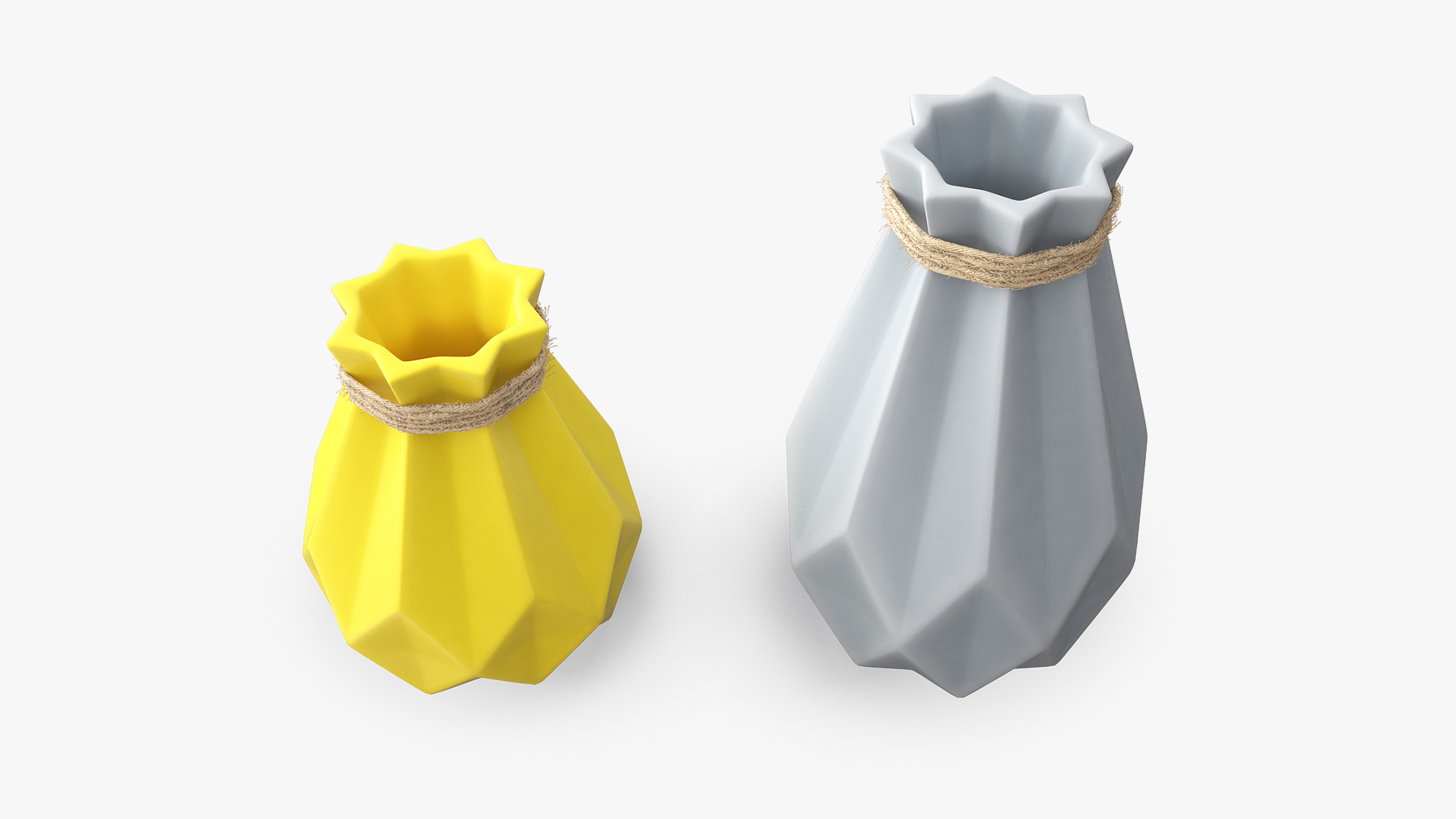 3D Diamond Shape Modern Decor Vases Set