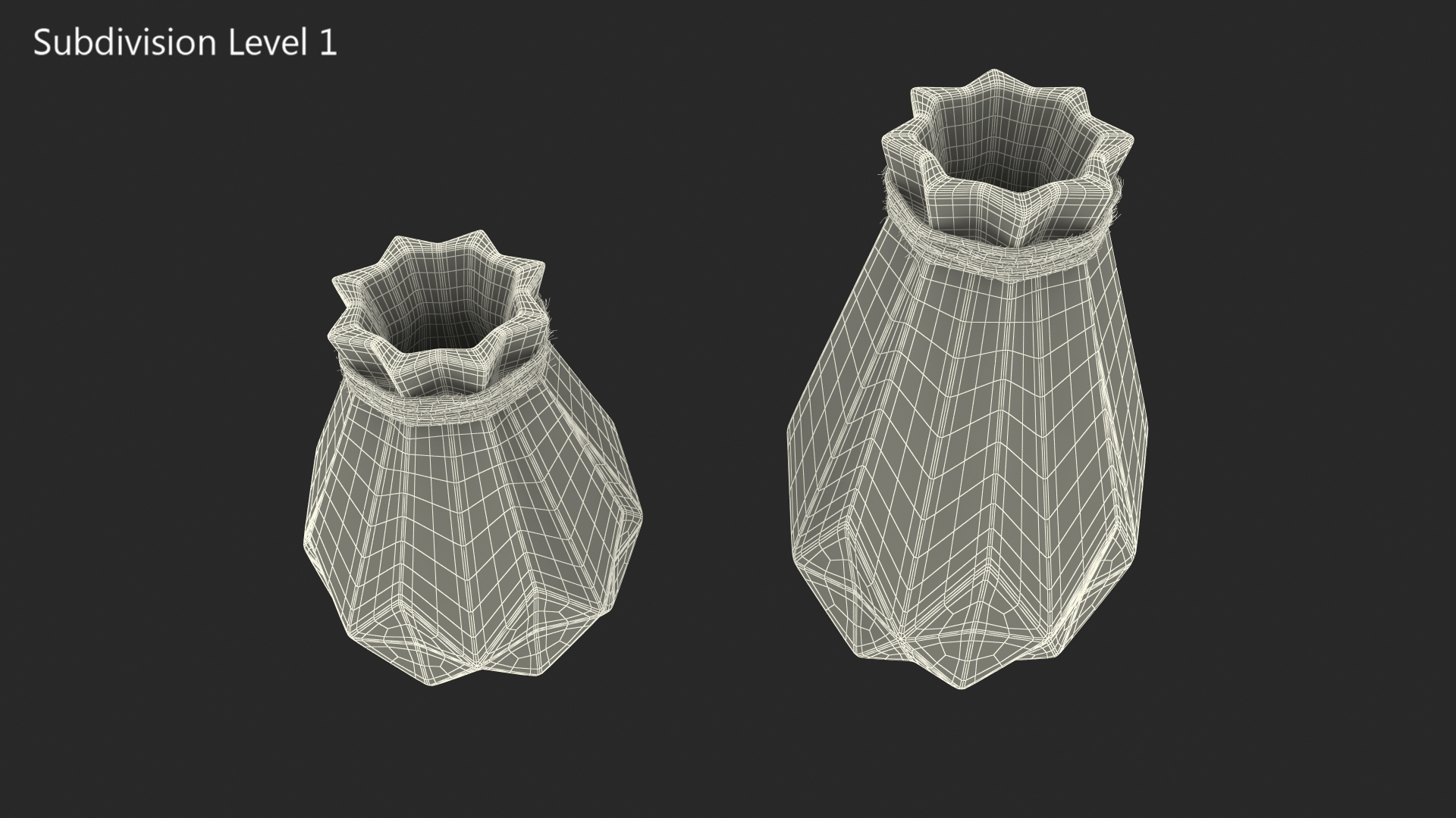 3D Diamond Shape Modern Decor Vases Set
