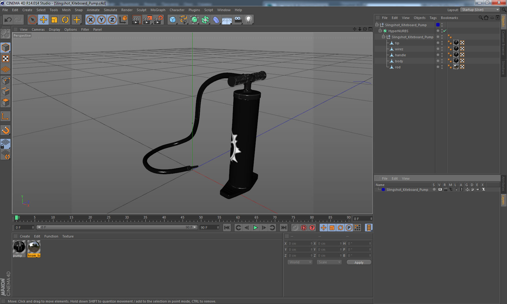 Slingshot Kiteboard Pump 3D model
