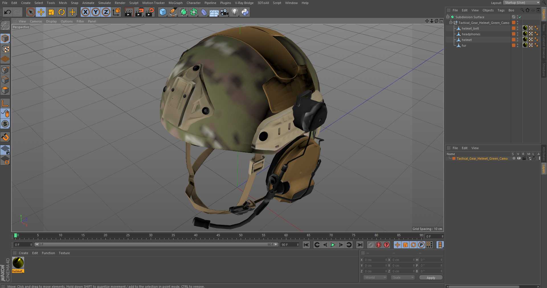 3D Tactical Gear Helmet Green Camo