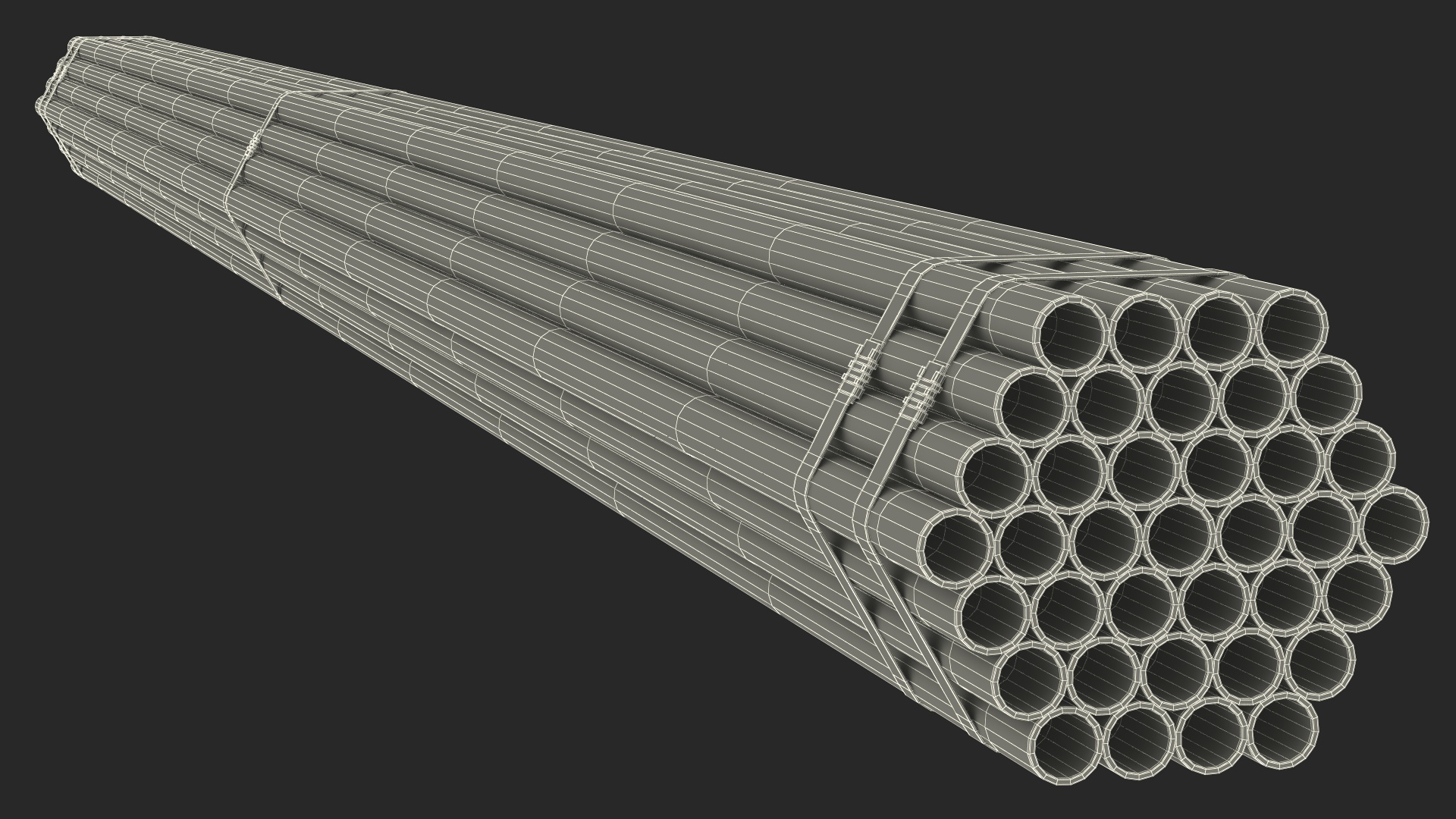 Plastic Pipes Bundle 6 Meters 3D model