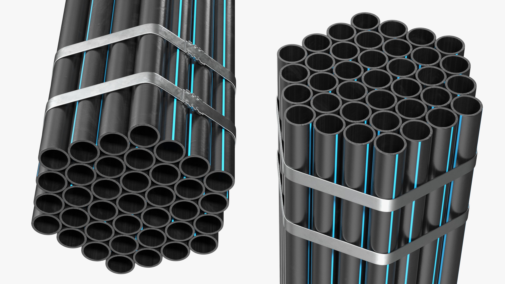 Plastic Pipes Bundle 6 Meters 3D model