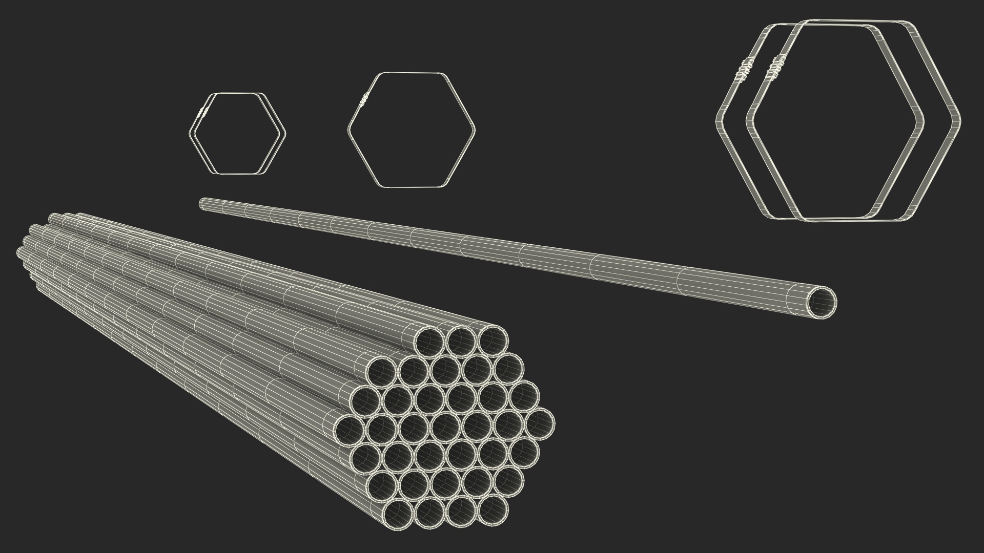 Plastic Pipes Bundle 6 Meters 3D model