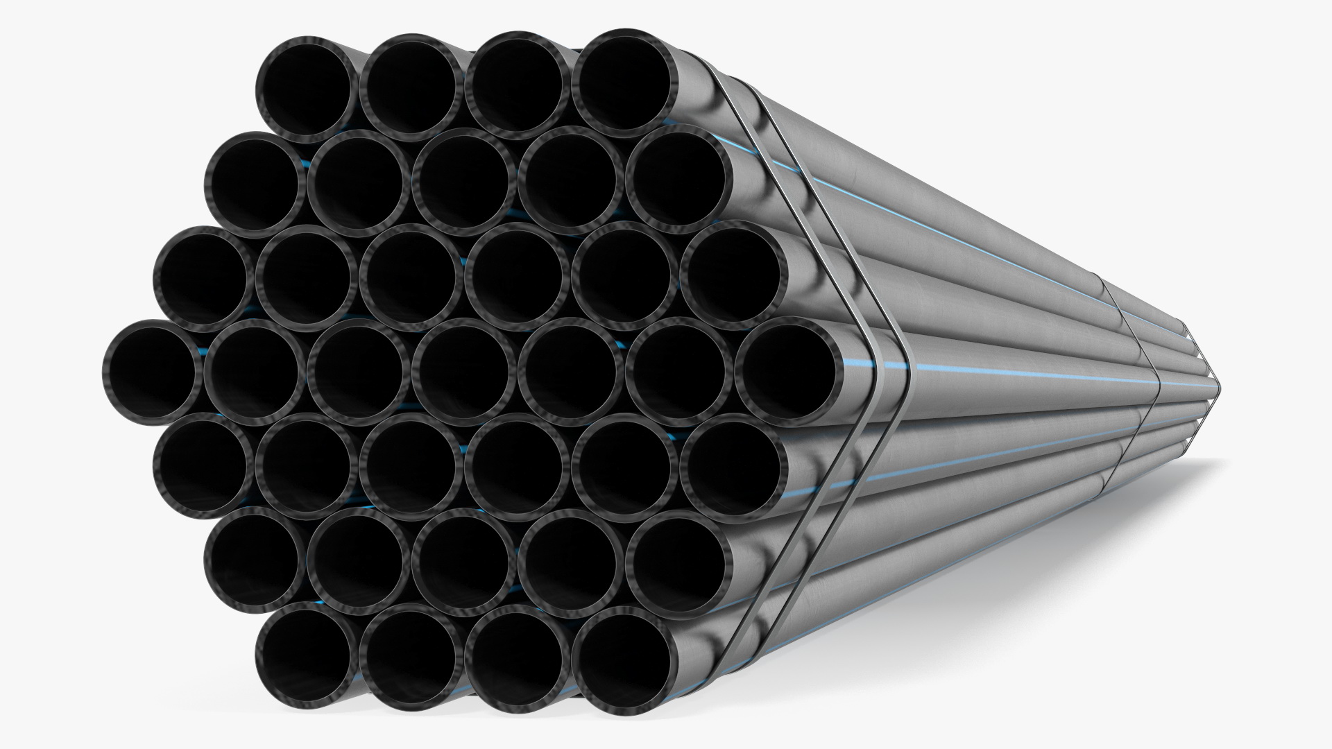 Plastic Pipes Bundle 6 Meters 3D model