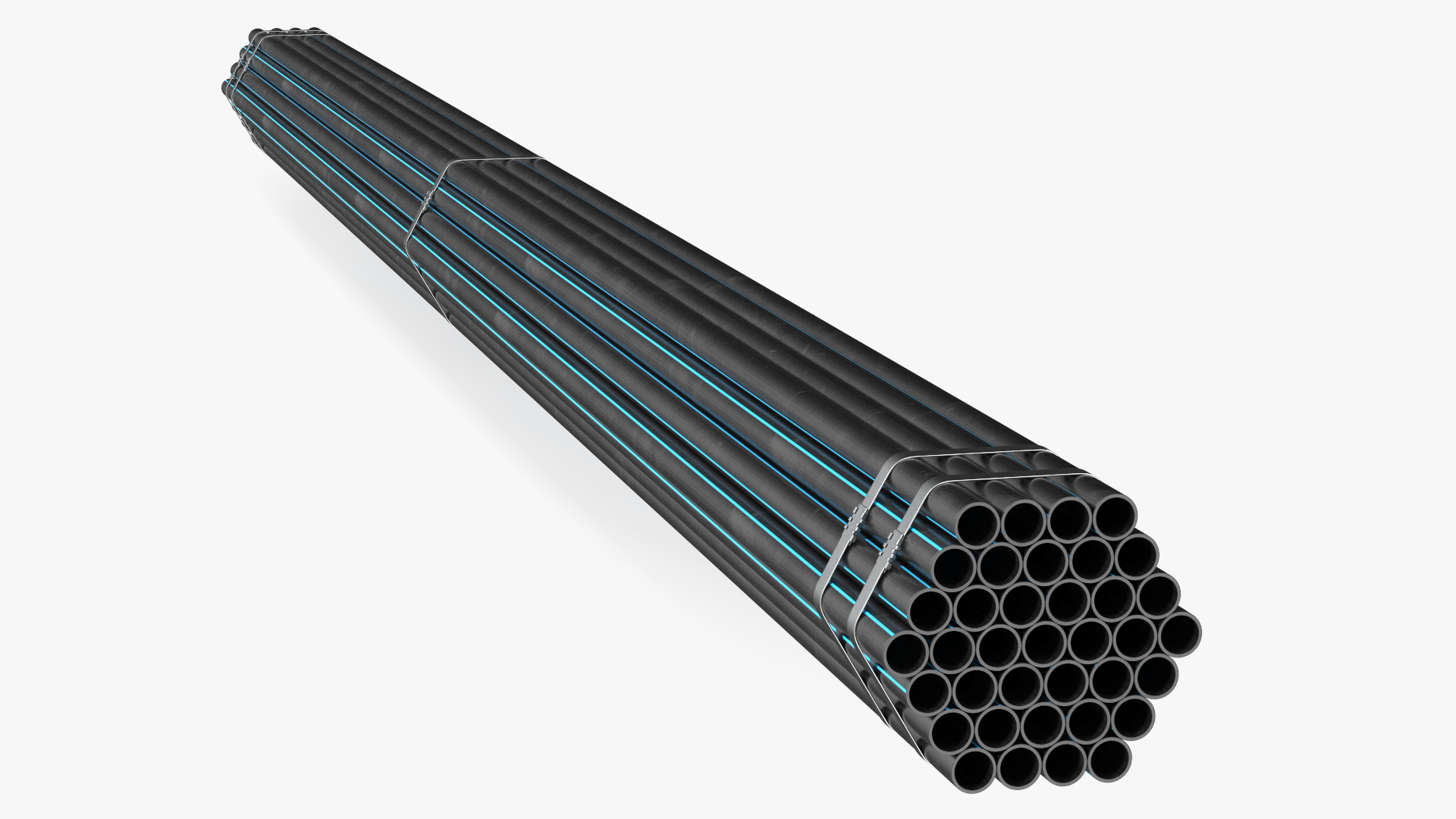 Plastic Pipes Bundle 6 Meters 3D model