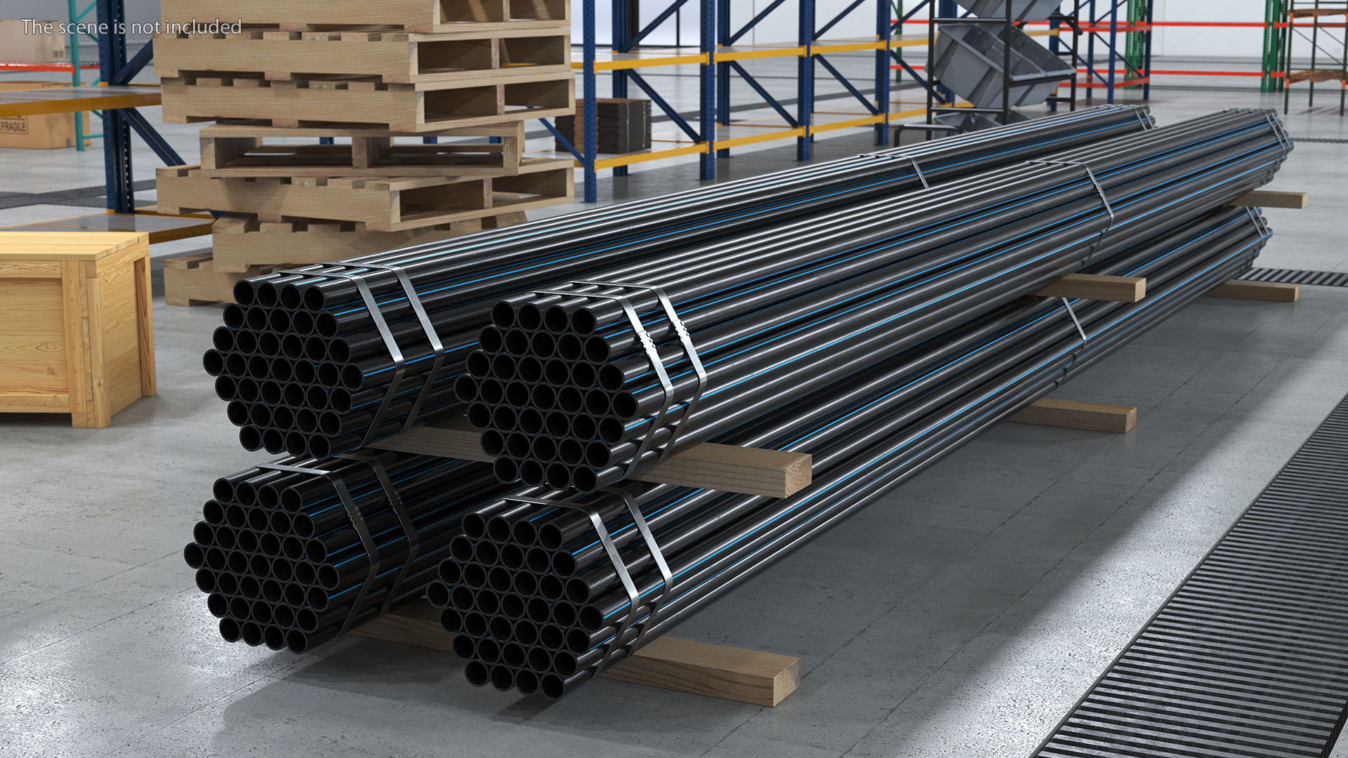 Plastic Pipes Bundle 6 Meters 3D model