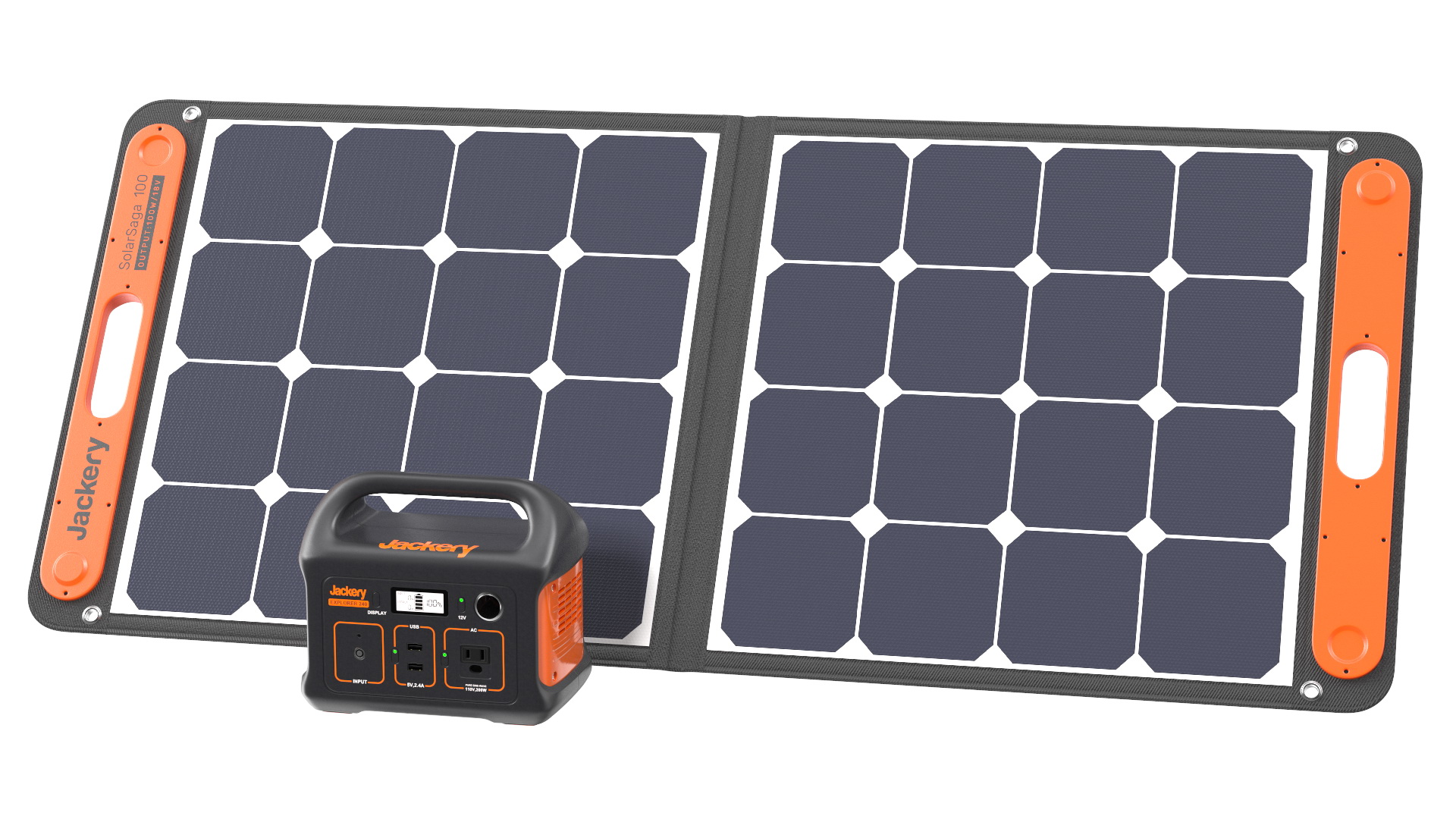 Jackery Power Station with Portable Solar Panel 3D