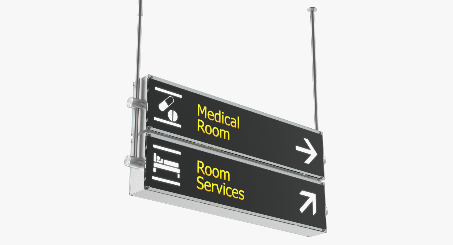 3D model Airport Signs Medical Room Services