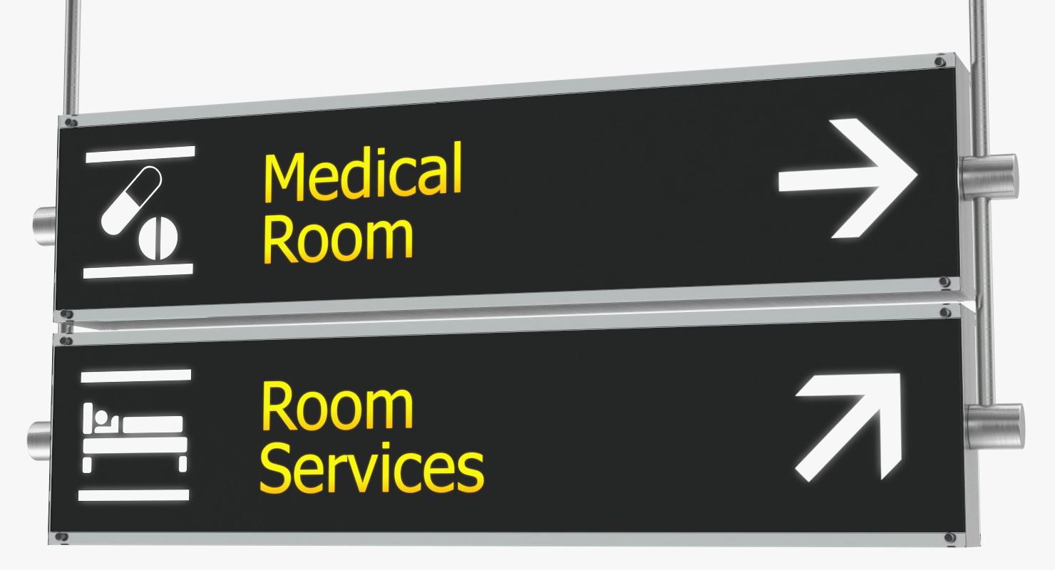 3D model Airport Signs Medical Room Services