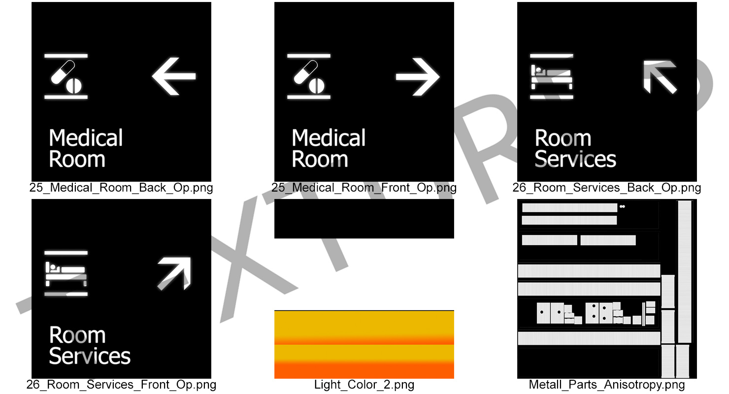 3D model Airport Signs Medical Room Services