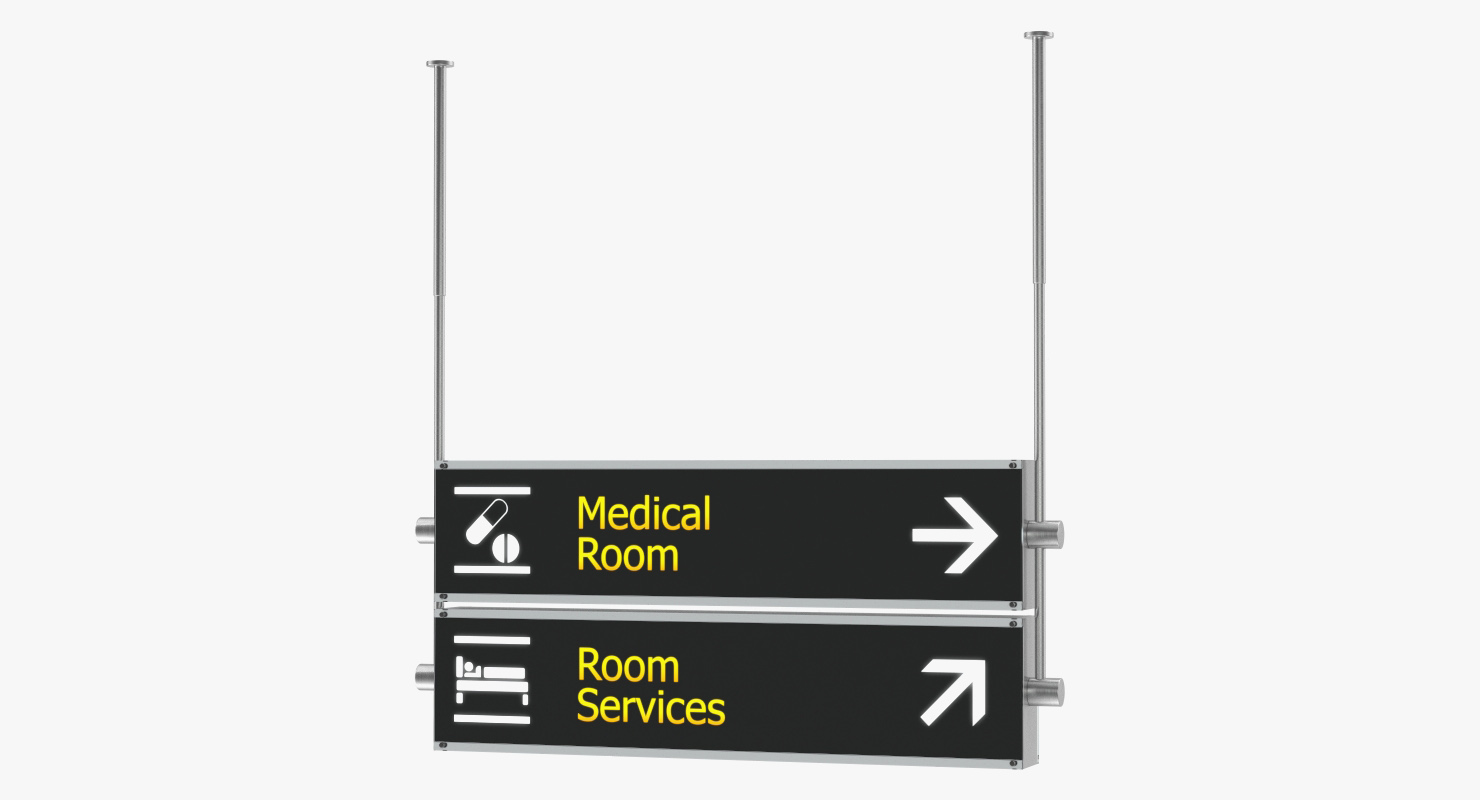3D model Airport Signs Medical Room Services