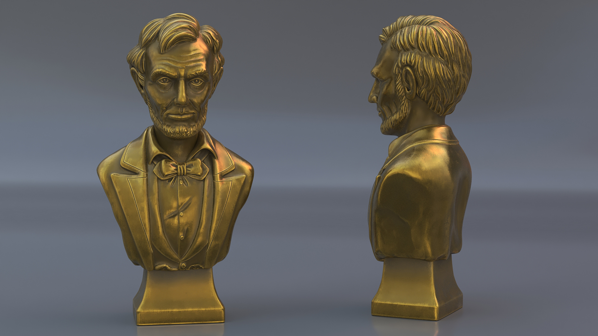 3D model Gold Bust of Lincoln