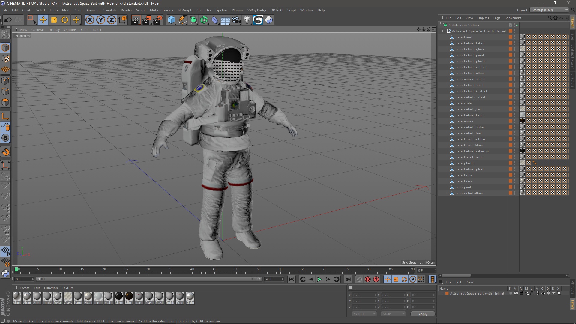 Astronaut Space Suit with Helmet 3D