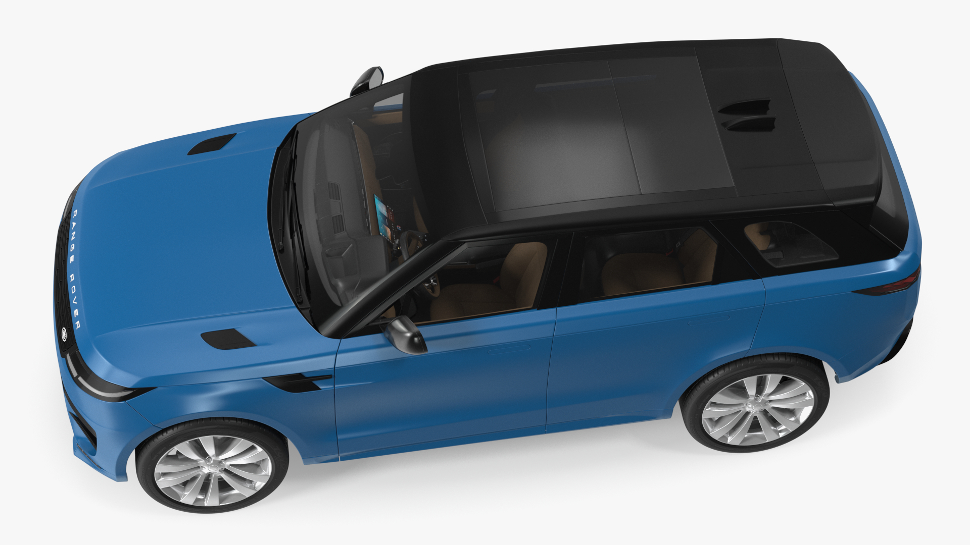 Land Rover Range Rover Sport 2023 Blue Rigged for Cinema 4D 3D model
