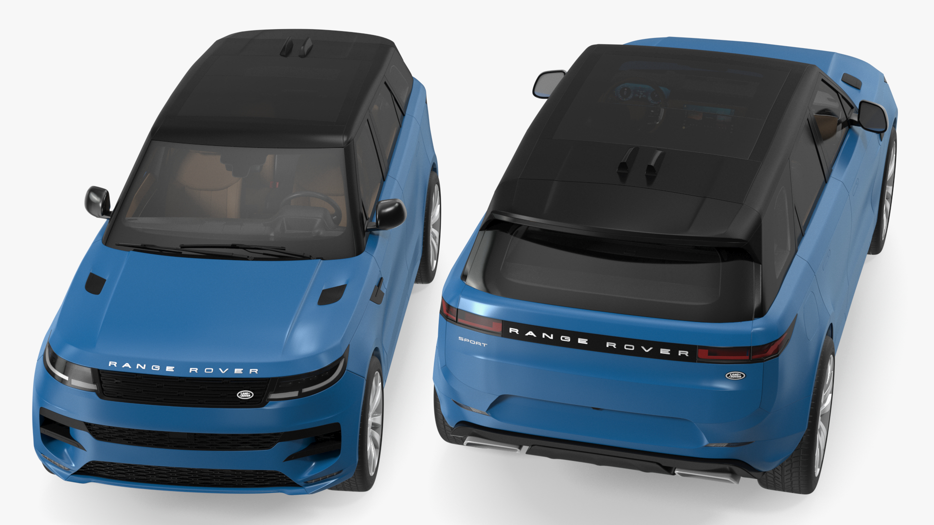 Land Rover Range Rover Sport 2023 Blue Rigged for Cinema 4D 3D model