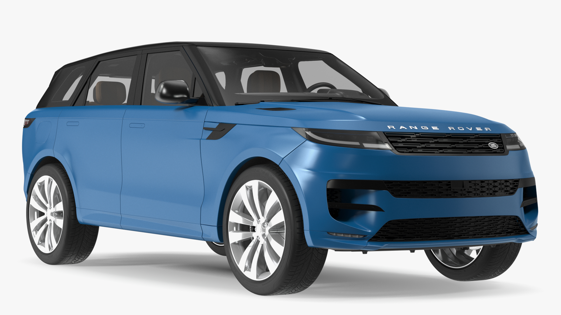 Land Rover Range Rover Sport 2023 Blue Rigged for Cinema 4D 3D model