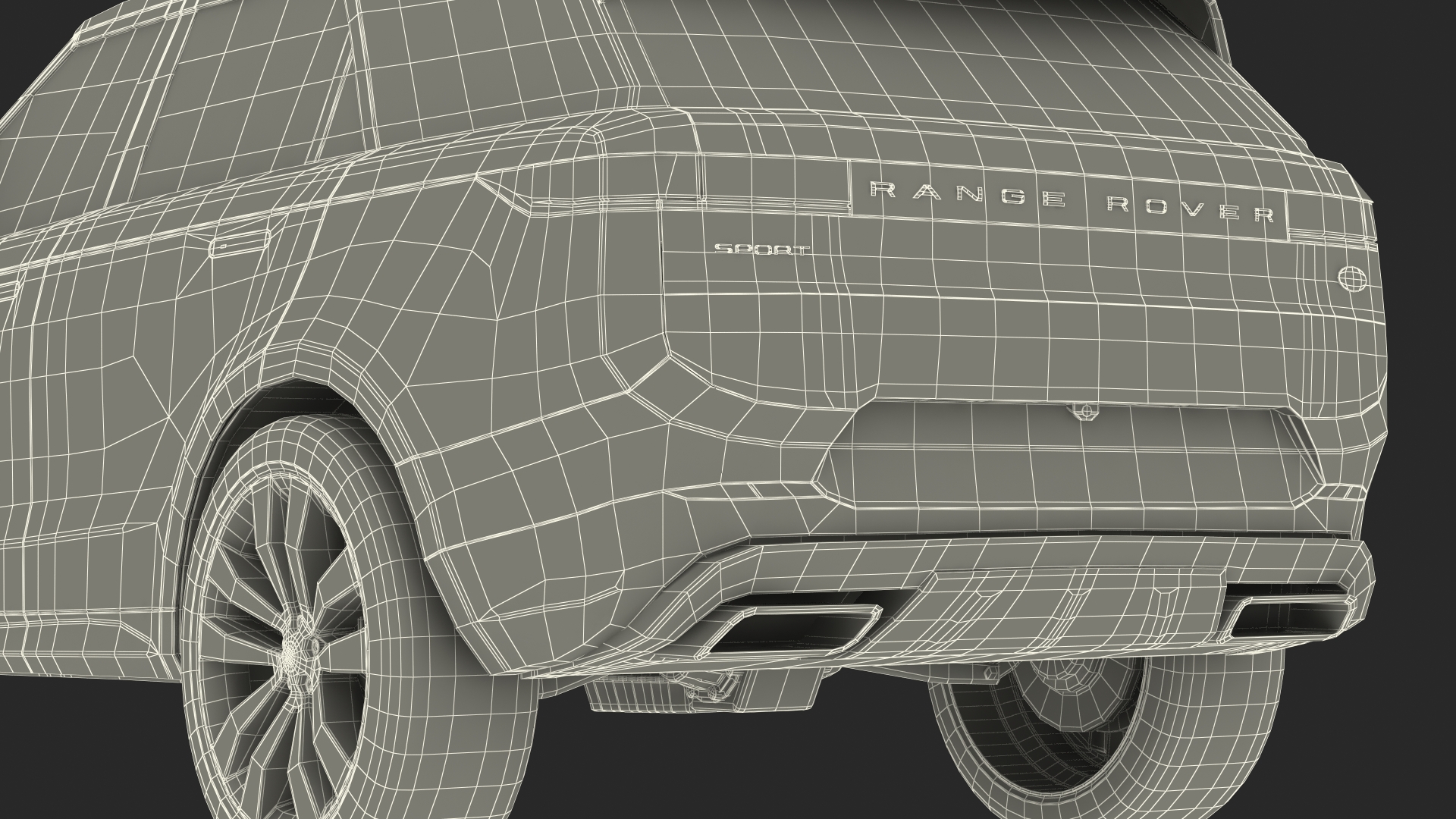 Land Rover Range Rover Sport 2023 Blue Rigged for Cinema 4D 3D model