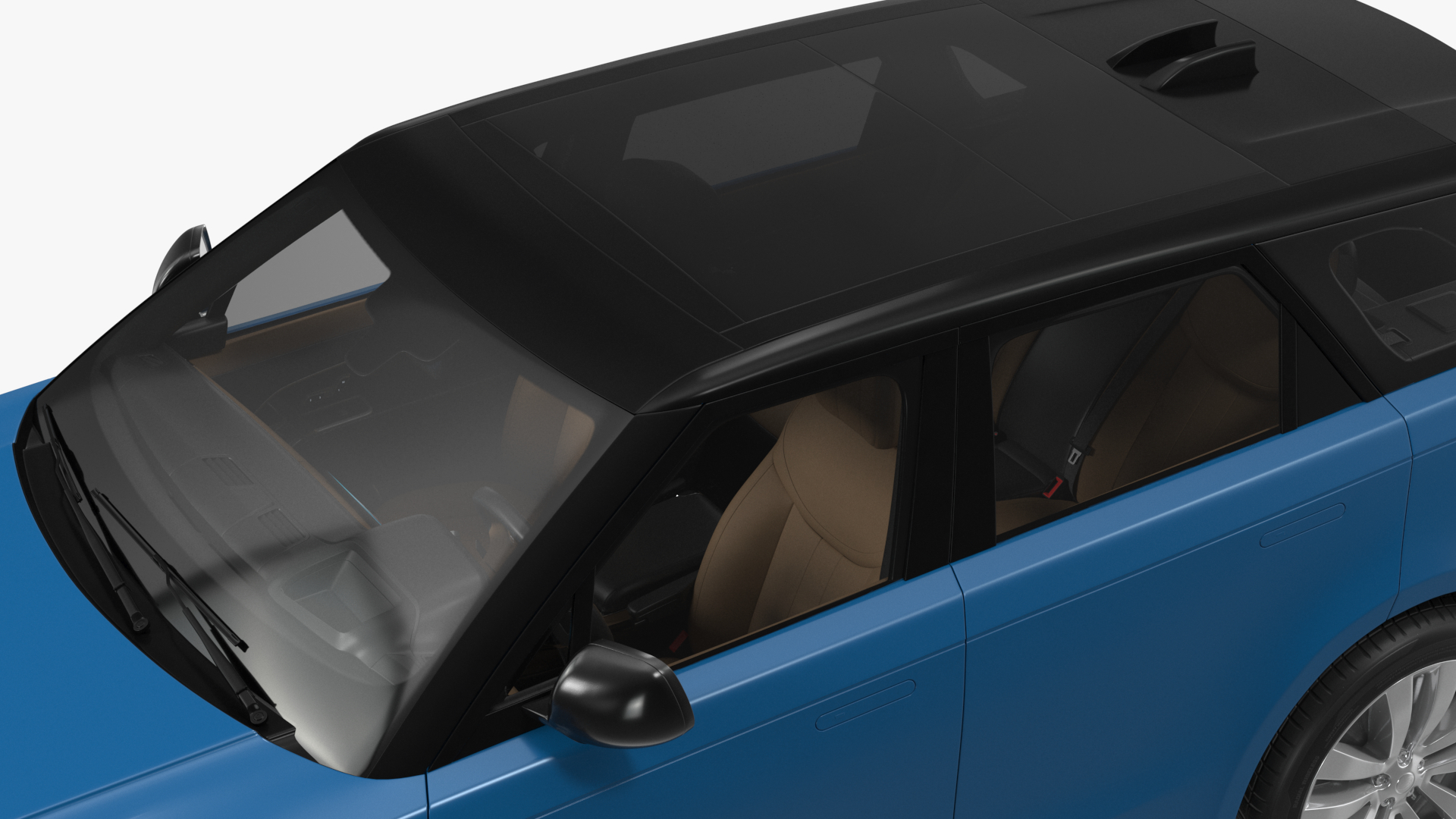 Land Rover Range Rover Sport 2023 Blue Rigged for Cinema 4D 3D model