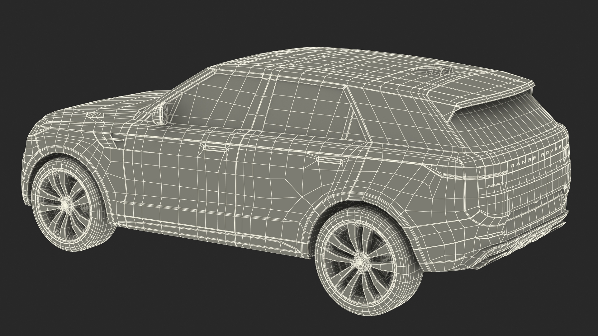 Land Rover Range Rover Sport 2023 Blue Rigged for Cinema 4D 3D model