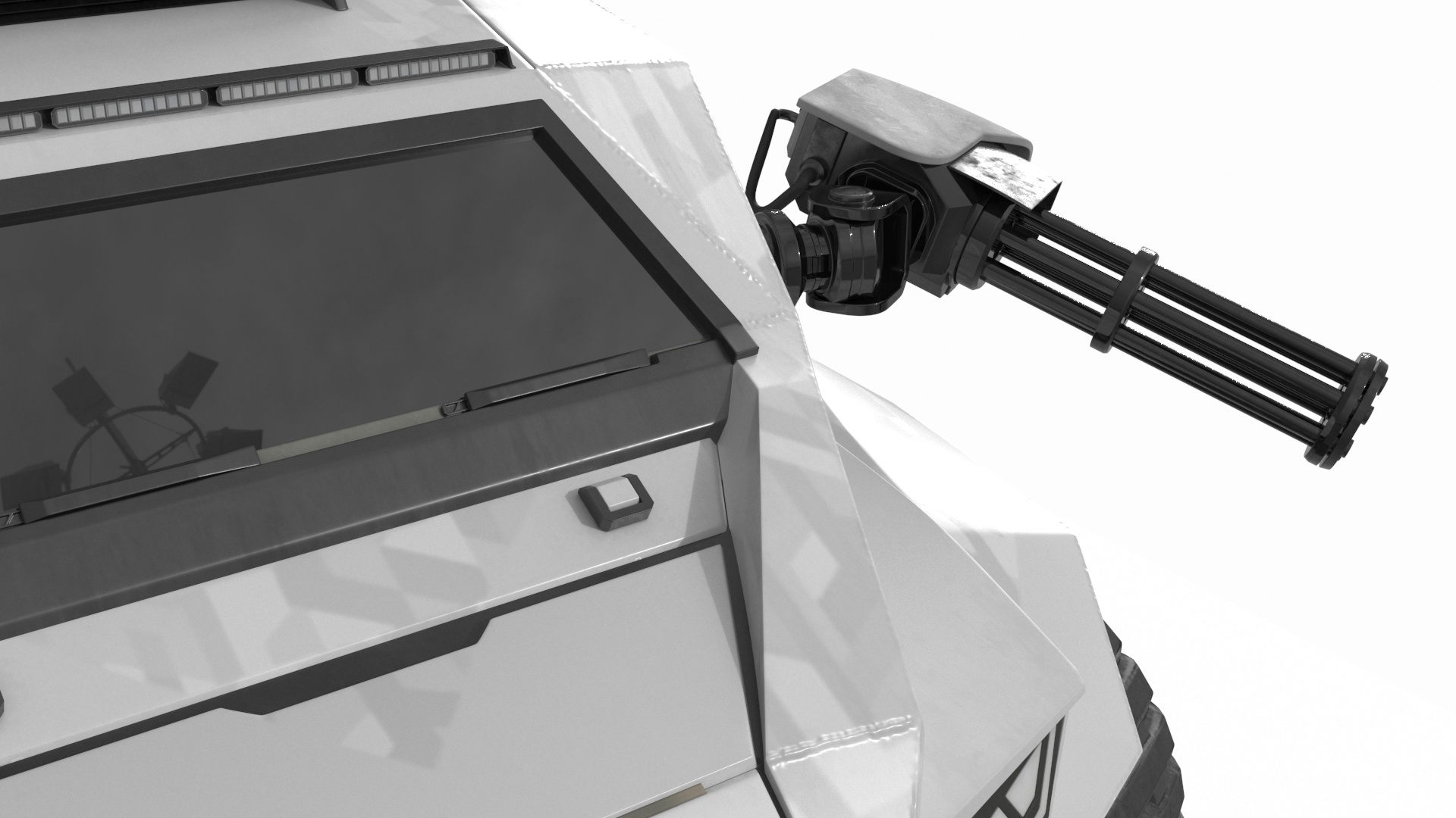 Futuristic War Vehicle Winter Color Rigged 3D