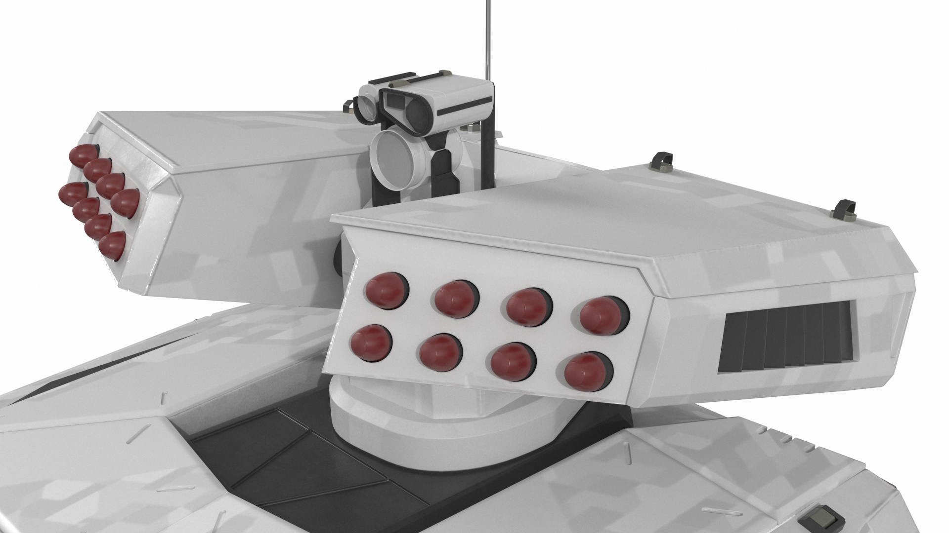 Futuristic War Vehicle Winter Color Rigged 3D