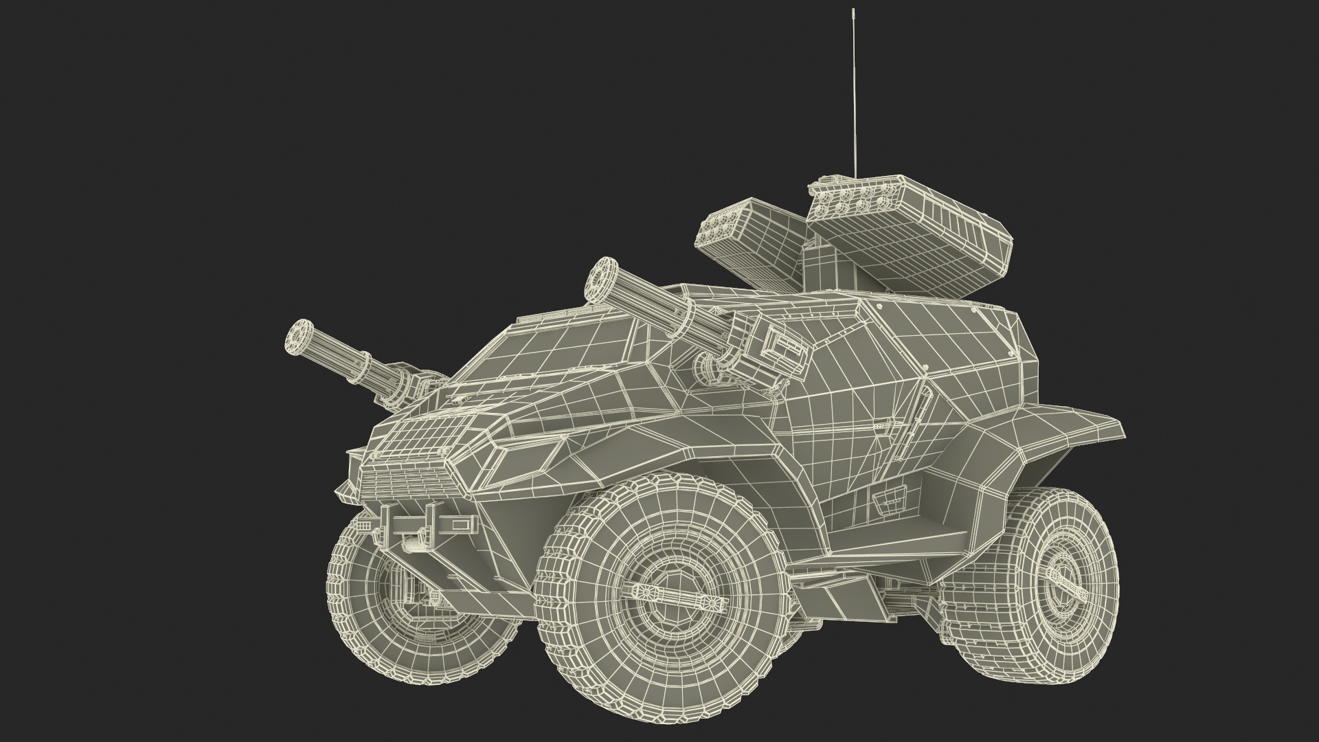 Futuristic War Vehicle Winter Color Rigged 3D