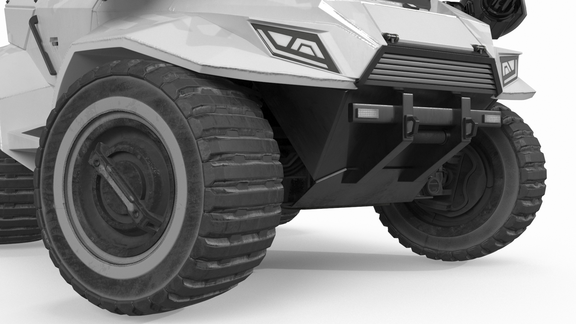 Futuristic War Vehicle Winter Color Rigged 3D