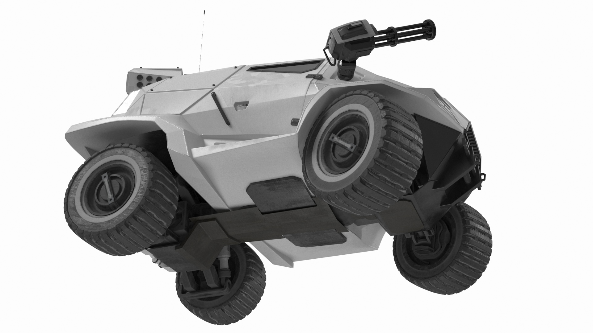 Futuristic War Vehicle Winter Color Rigged 3D