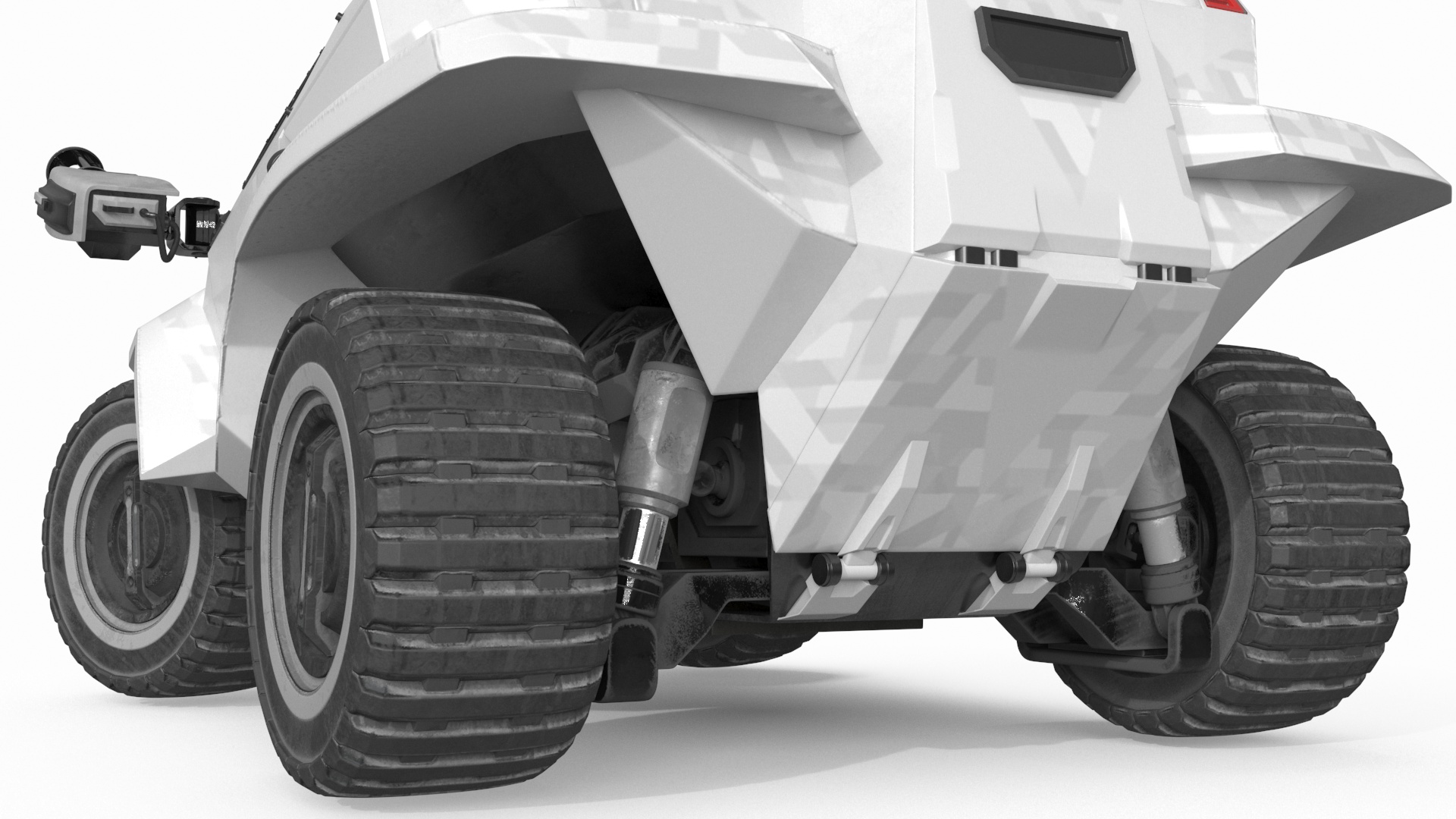 Futuristic War Vehicle Winter Color Rigged 3D