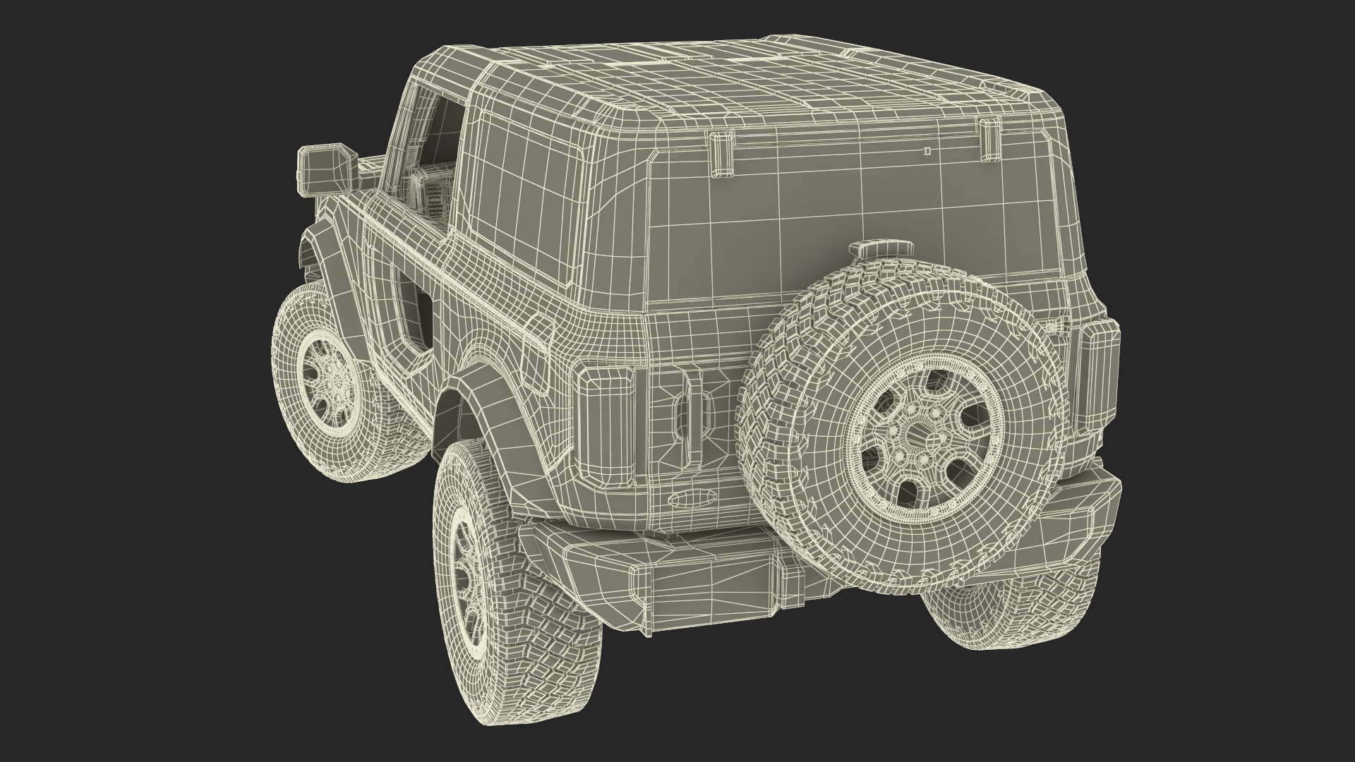 Ford Bronco Two Door 4X4 Shadow Black Rigged 3D model