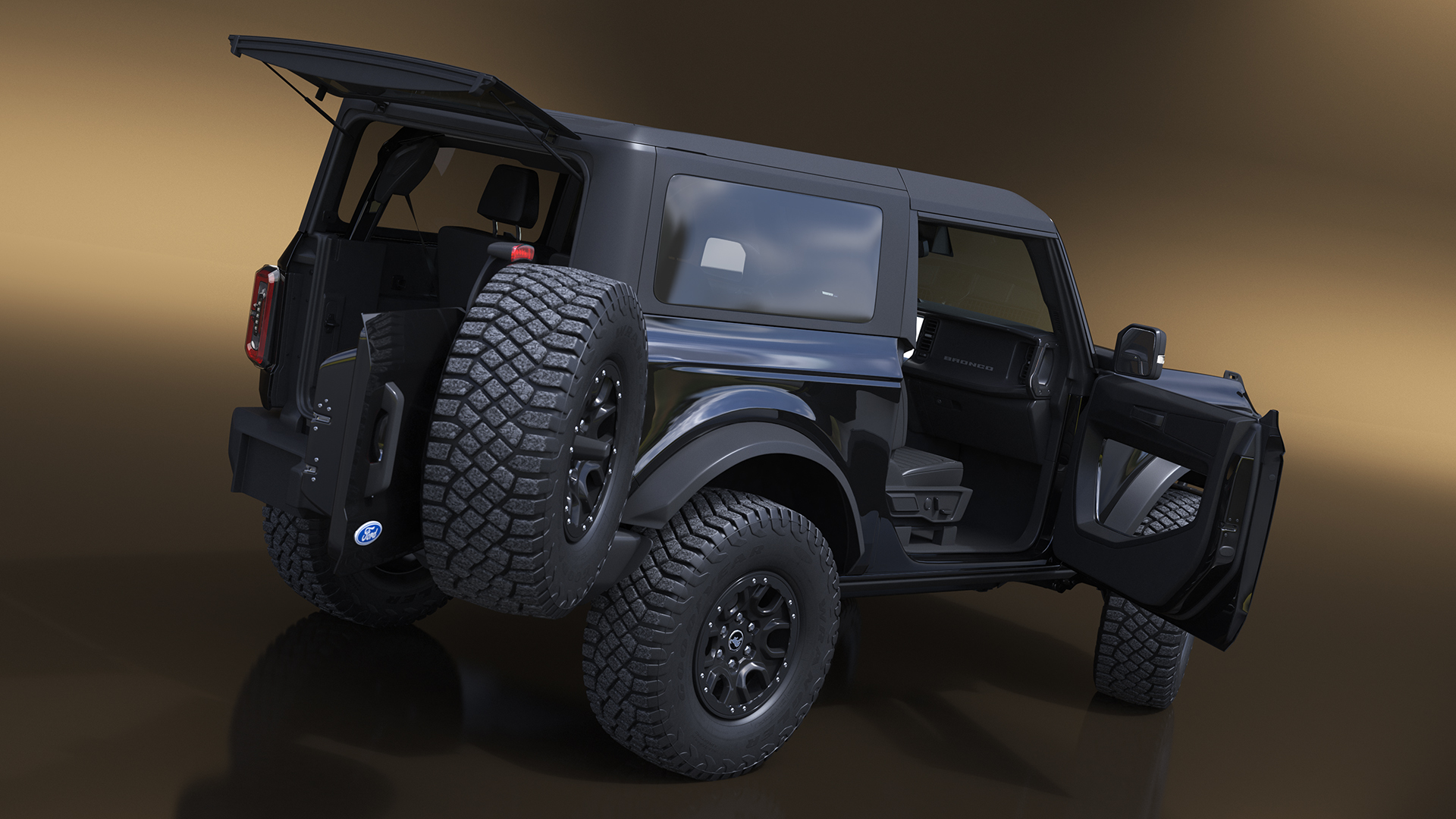Ford Bronco Two Door 4X4 Shadow Black Rigged 3D model