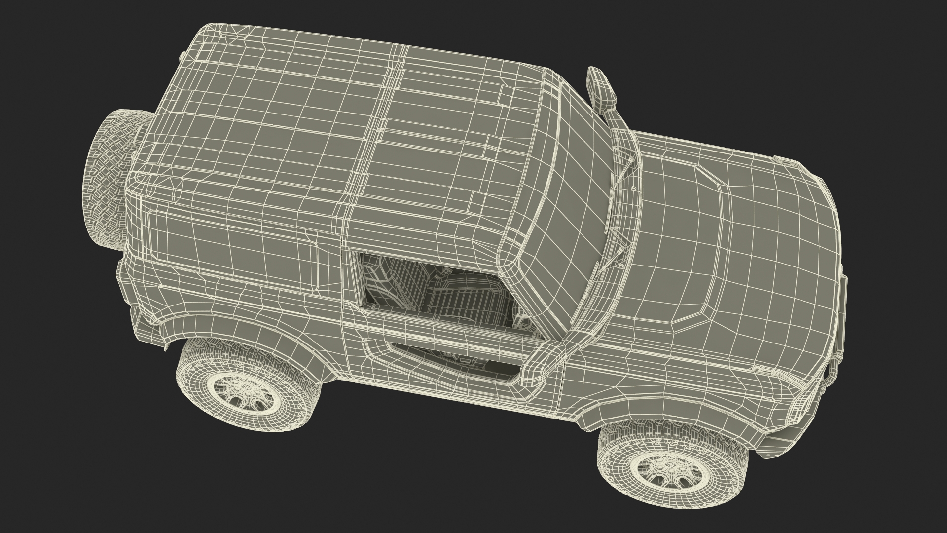 Ford Bronco Two Door 4X4 Shadow Black Rigged 3D model