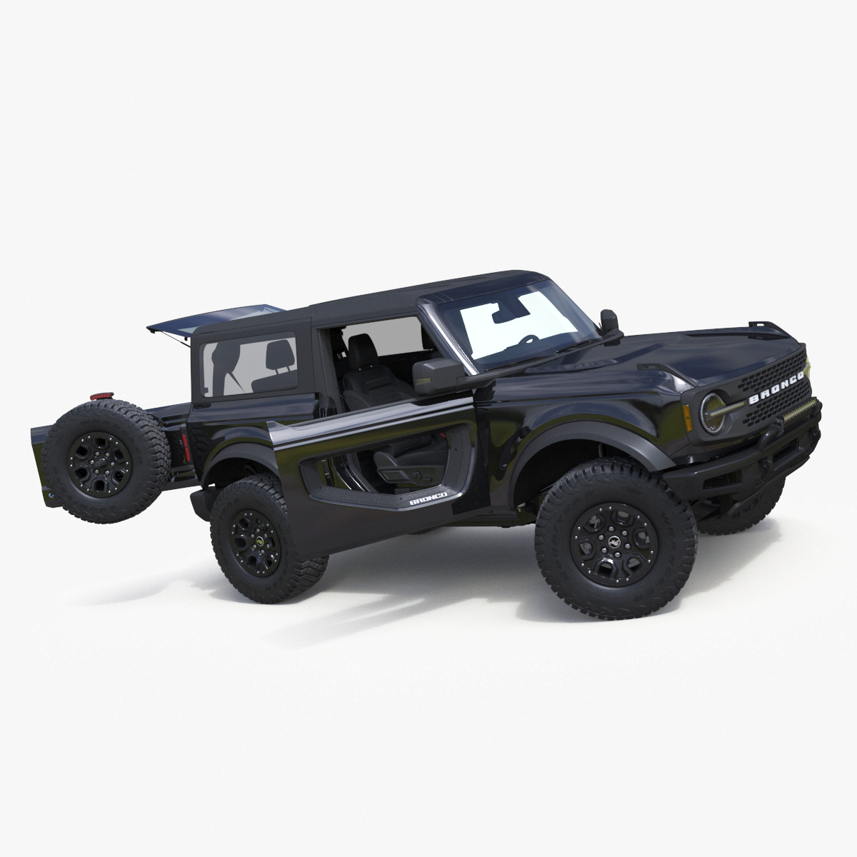 Ford Bronco Two Door 4X4 Shadow Black Rigged 3D model