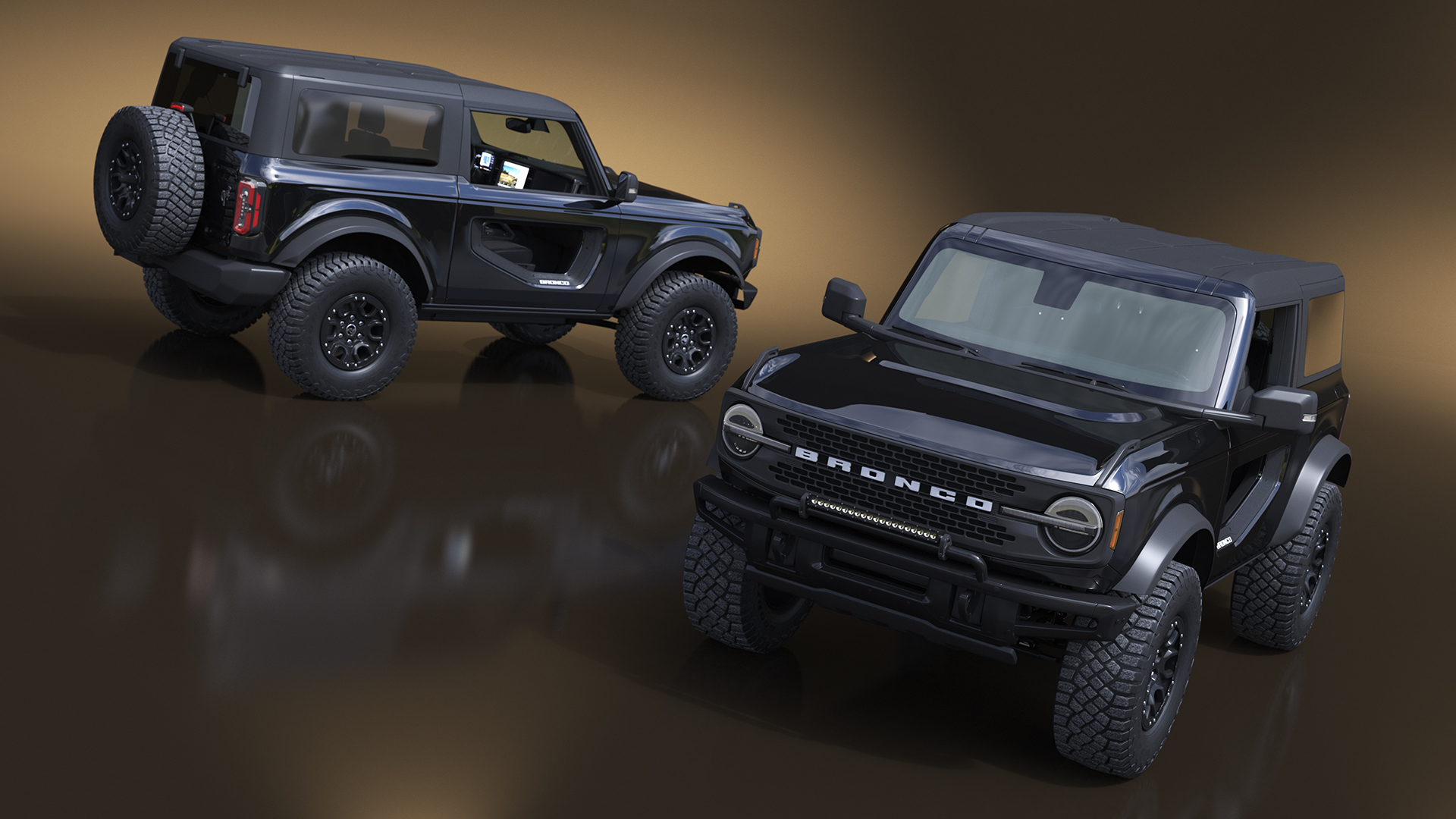 Ford Bronco Two Door 4X4 Shadow Black Rigged 3D model
