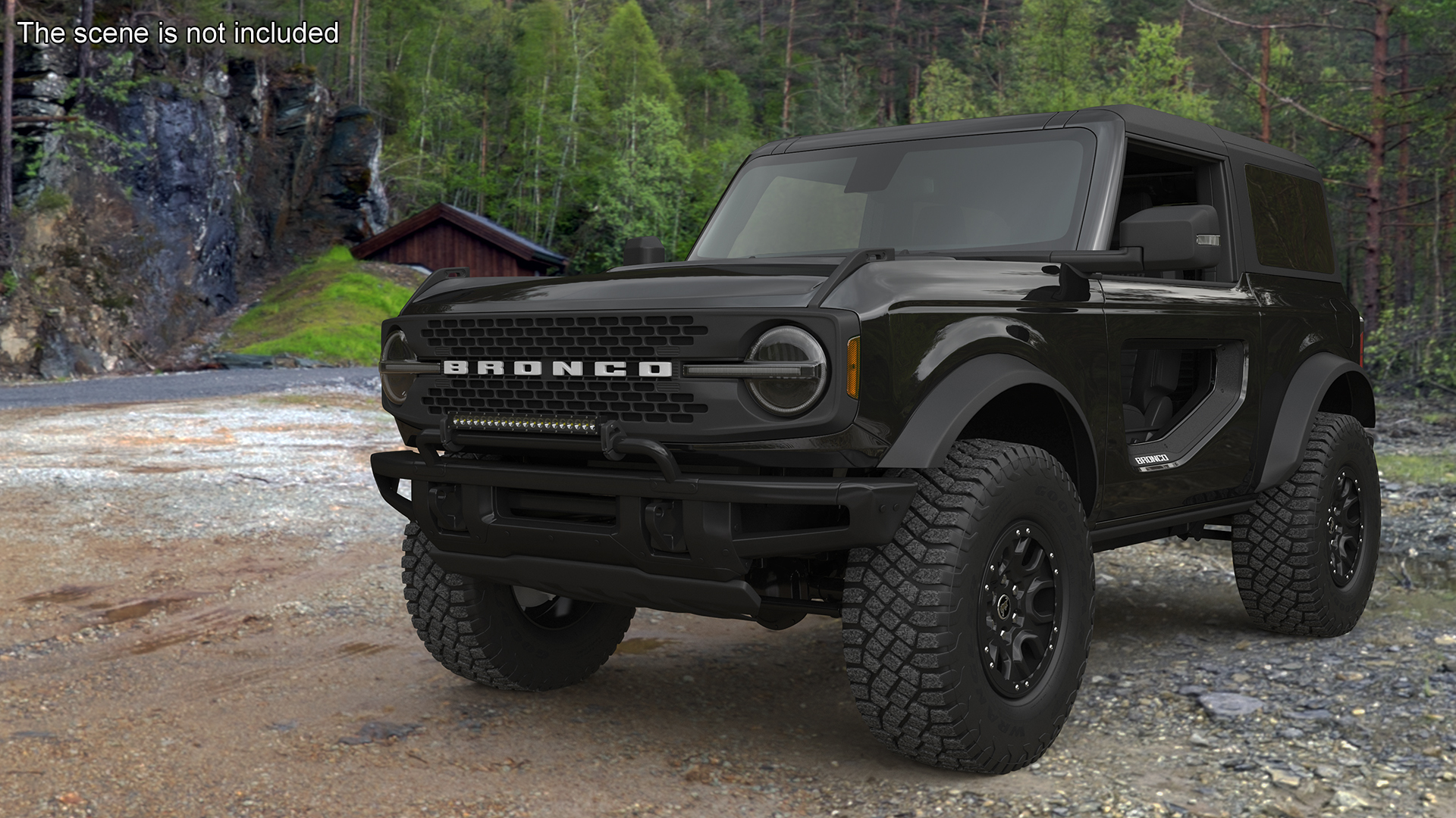 Ford Bronco Two Door 4X4 Shadow Black Rigged 3D model