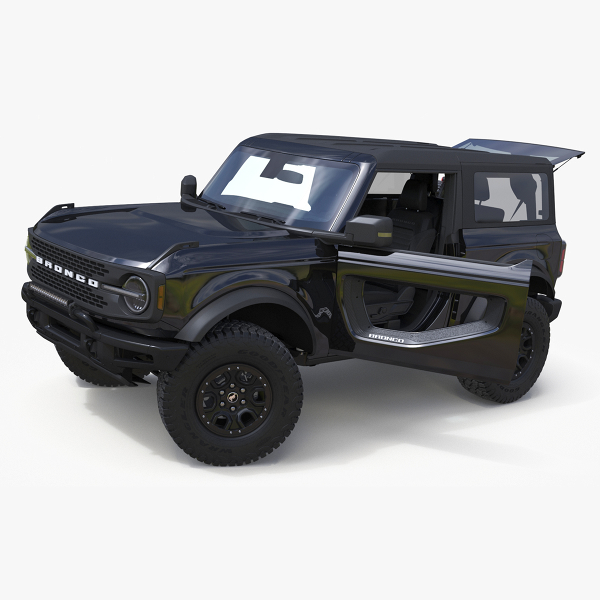 Ford Bronco Two Door 4X4 Shadow Black Rigged 3D model