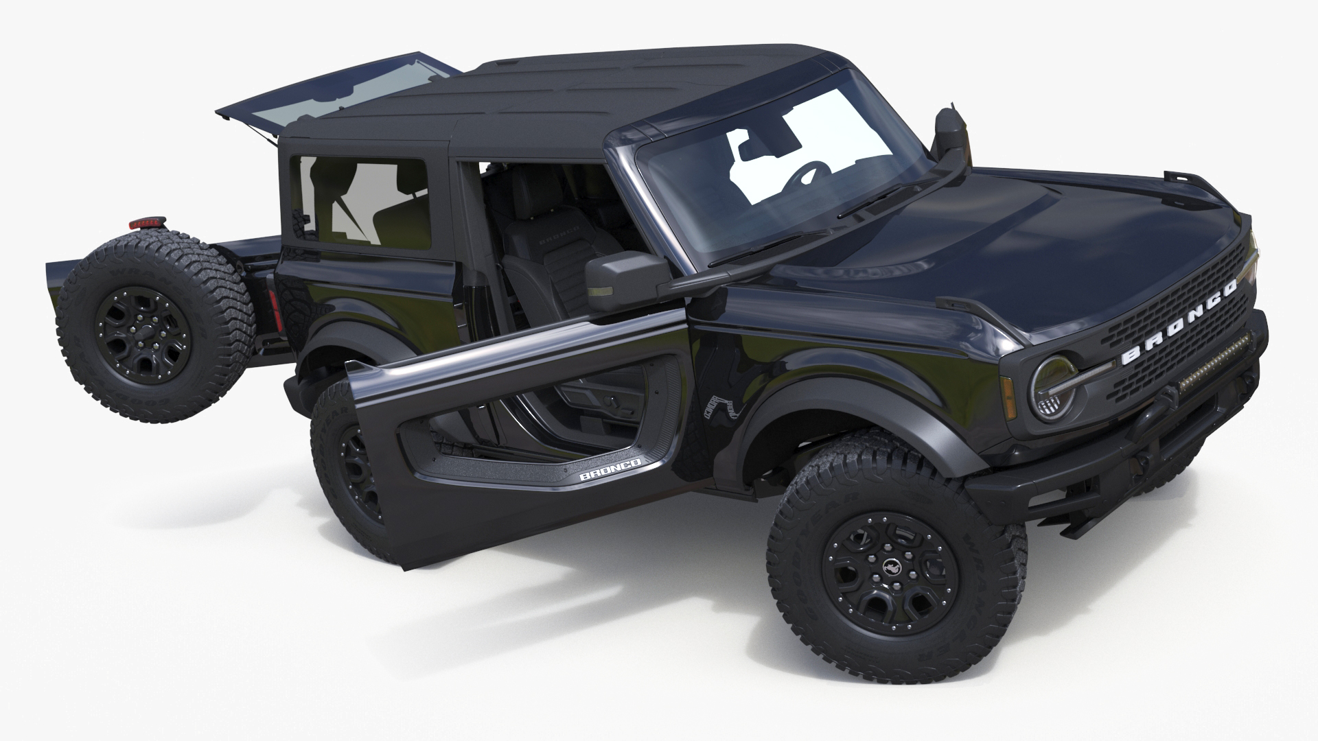Ford Bronco Two Door 4X4 Shadow Black Rigged 3D model