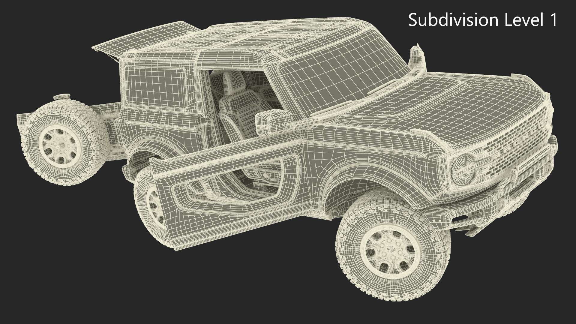 Ford Bronco Two Door 4X4 Shadow Black Rigged 3D model