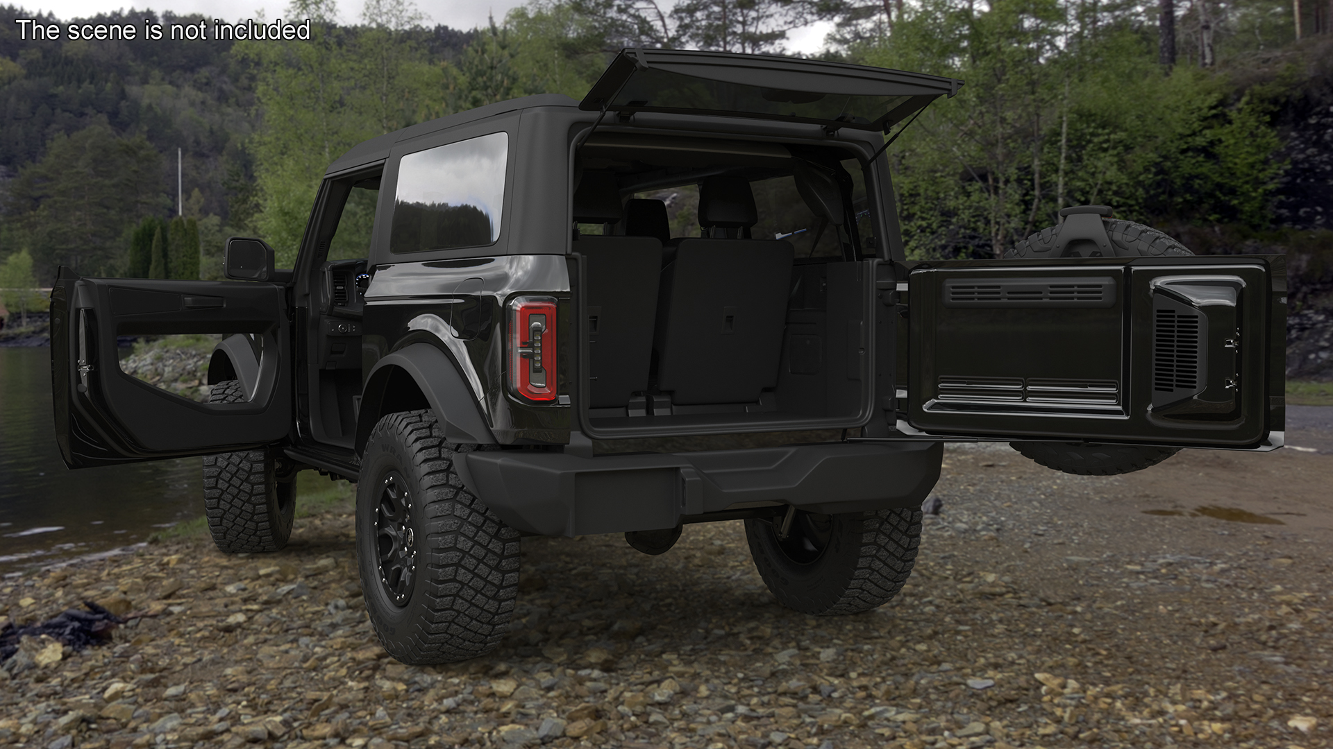 Ford Bronco Two Door 4X4 Shadow Black Rigged 3D model