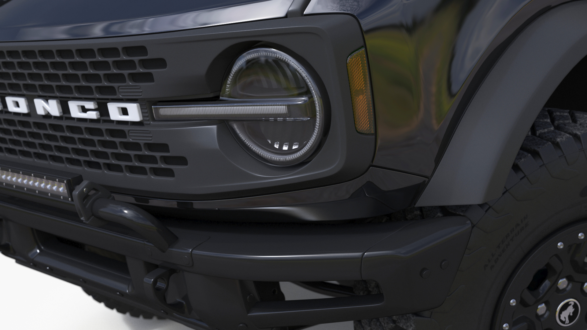Ford Bronco Two Door 4X4 Shadow Black Rigged 3D model