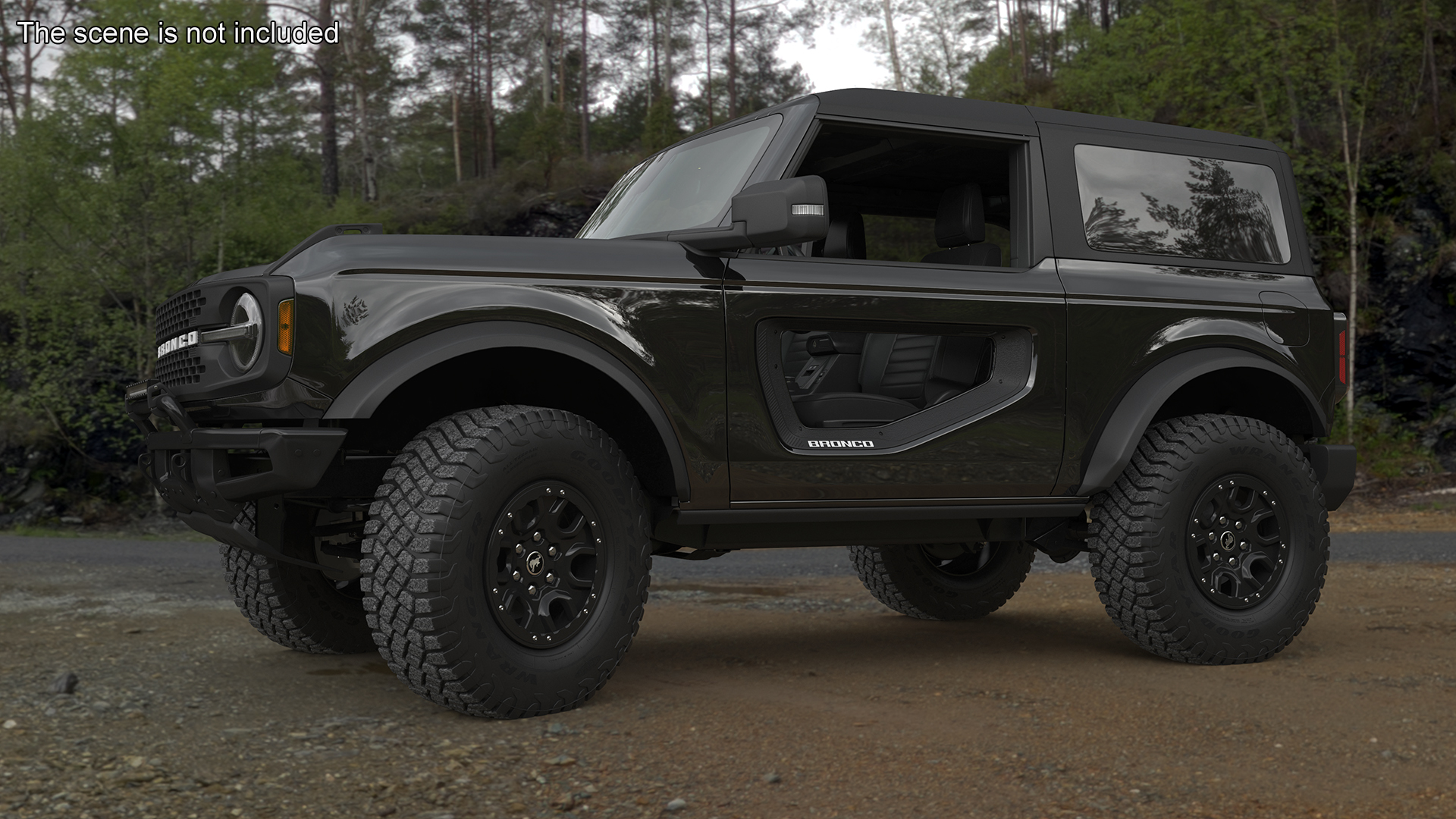 Ford Bronco Two Door 4X4 Shadow Black Rigged 3D model