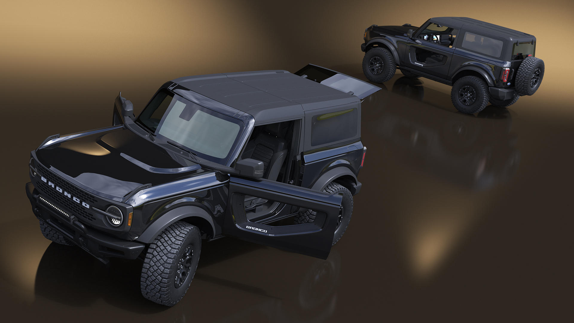 Ford Bronco Two Door 4X4 Shadow Black Rigged 3D model