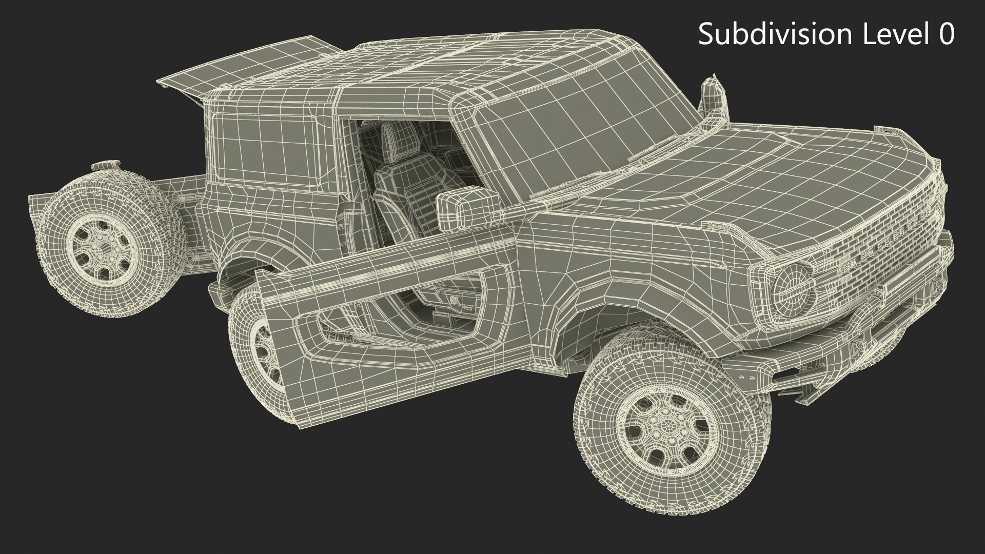 Ford Bronco Two Door 4X4 Shadow Black Rigged 3D model