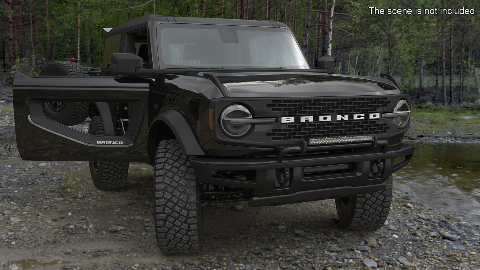 Ford Bronco Two Door 4X4 Shadow Black Rigged 3D model
